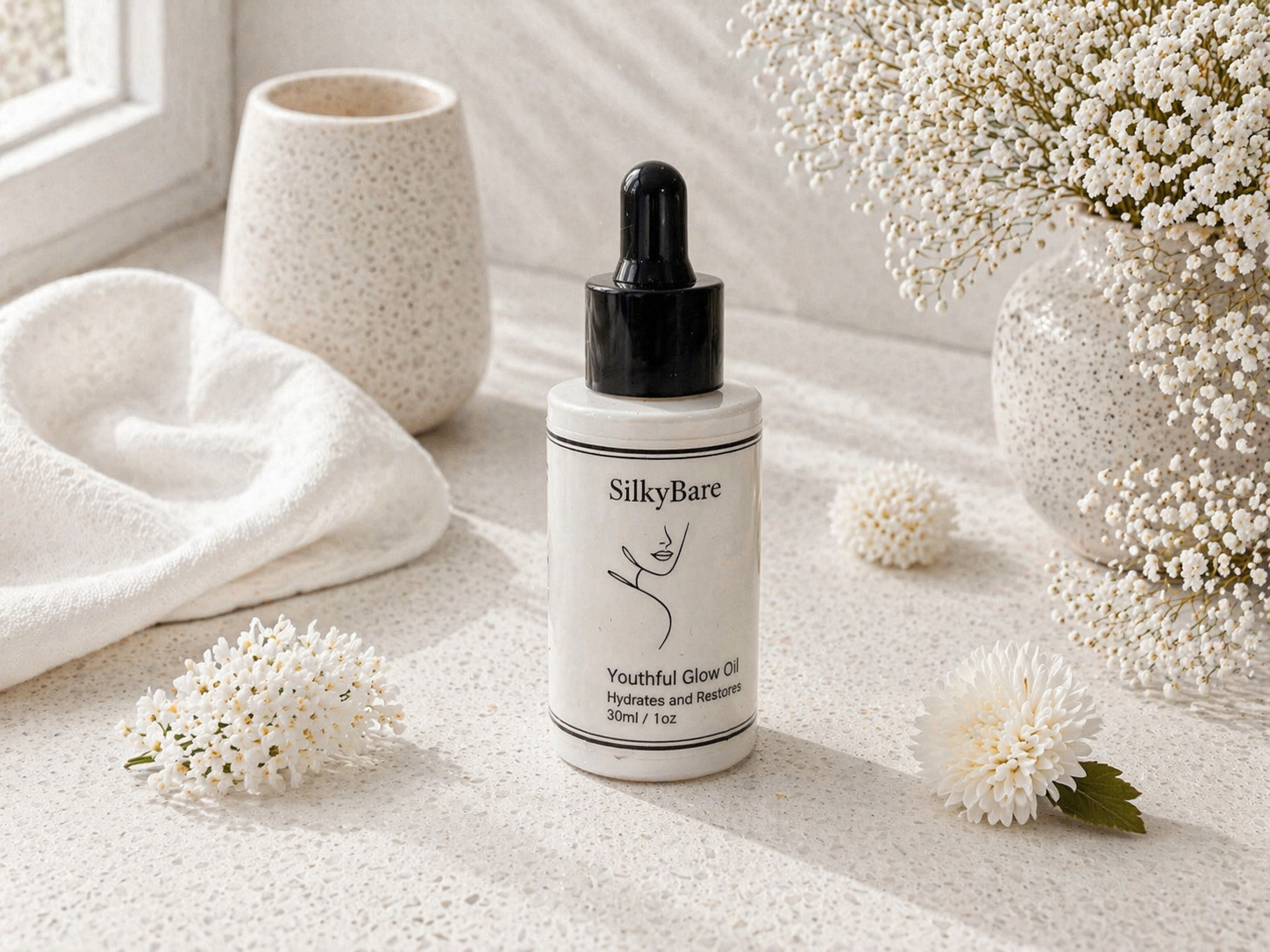 Botanical anti-aging face oil with Prickly Pear, Rosehip and Bakuchiol for skin elasticity and radiant glow | SilkyBare