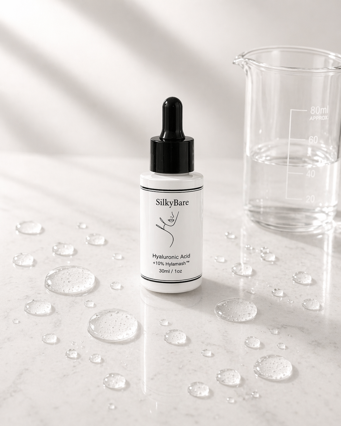 Hyaluronic Acid face serum for deep skin hydration and plumping fine lines | SilkyBare skincare
