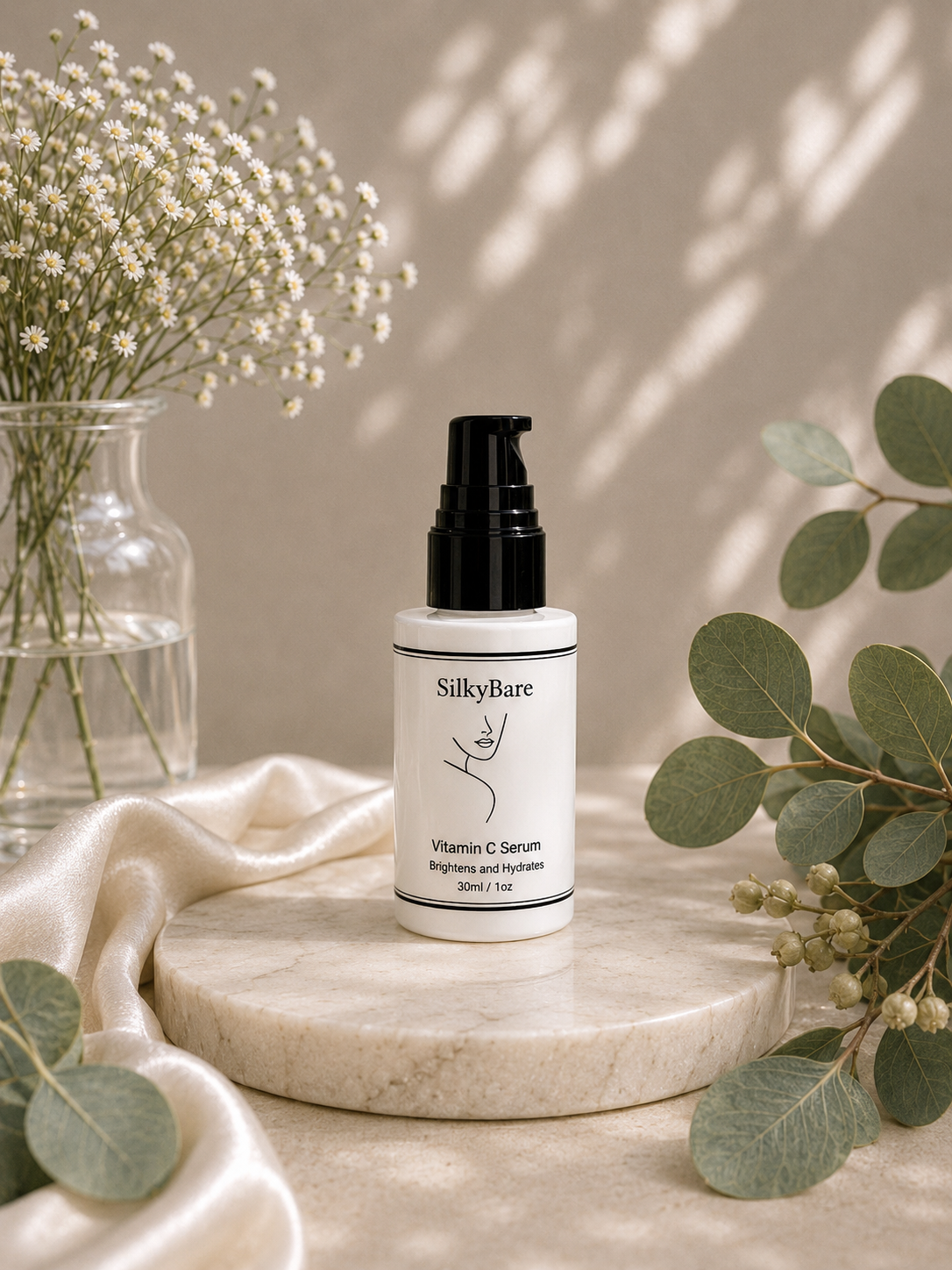 SilkyBare Vitamin C Serum with Kakadu Plum and Ascorbyl Tetraisopalmitate — Australian made brightening serum for radiant, even-toned skin