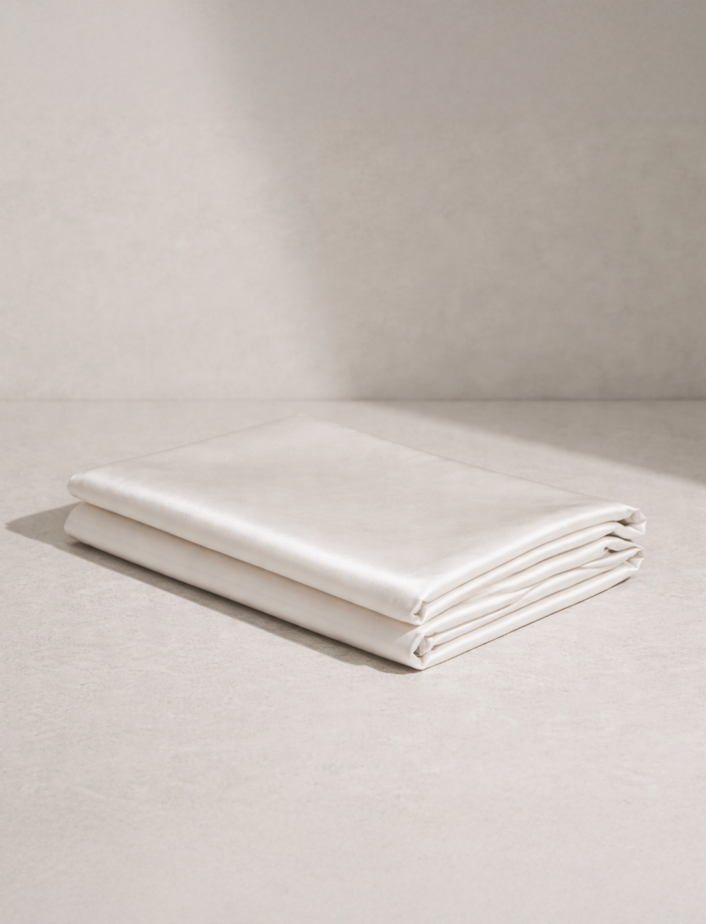 Folded white mulberry silk pillowcase. Anti-aging skin Australia