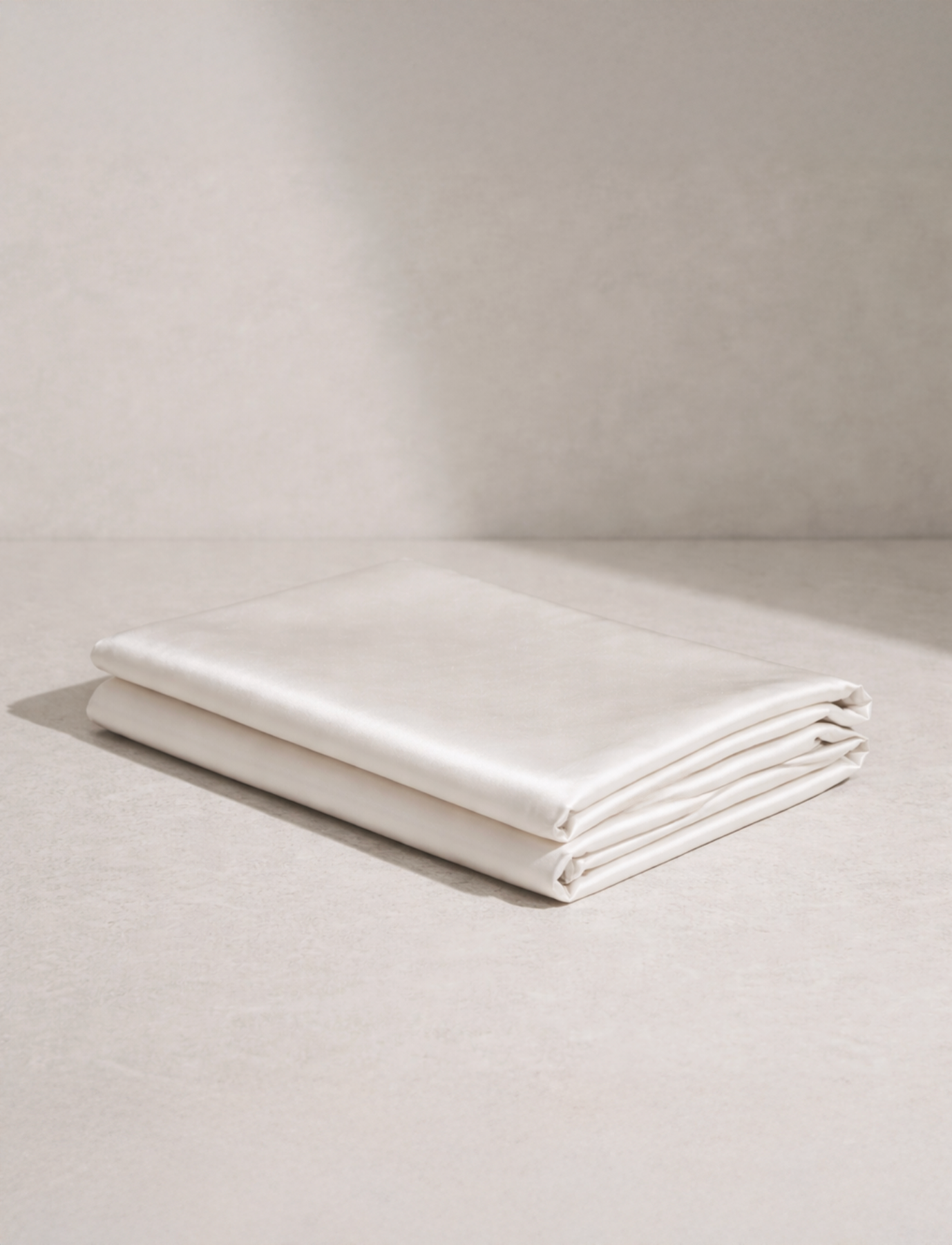 Folded white mulberry silk pillowcase. Anti-aging skin Australia
