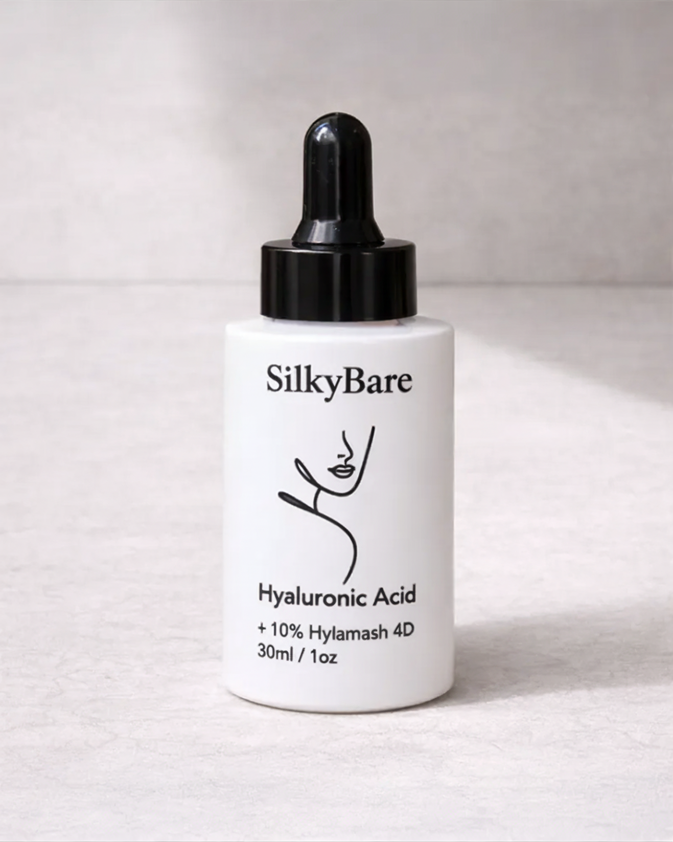 SB hyaluronic acid serum bottle. Hydration and supports skin barrier