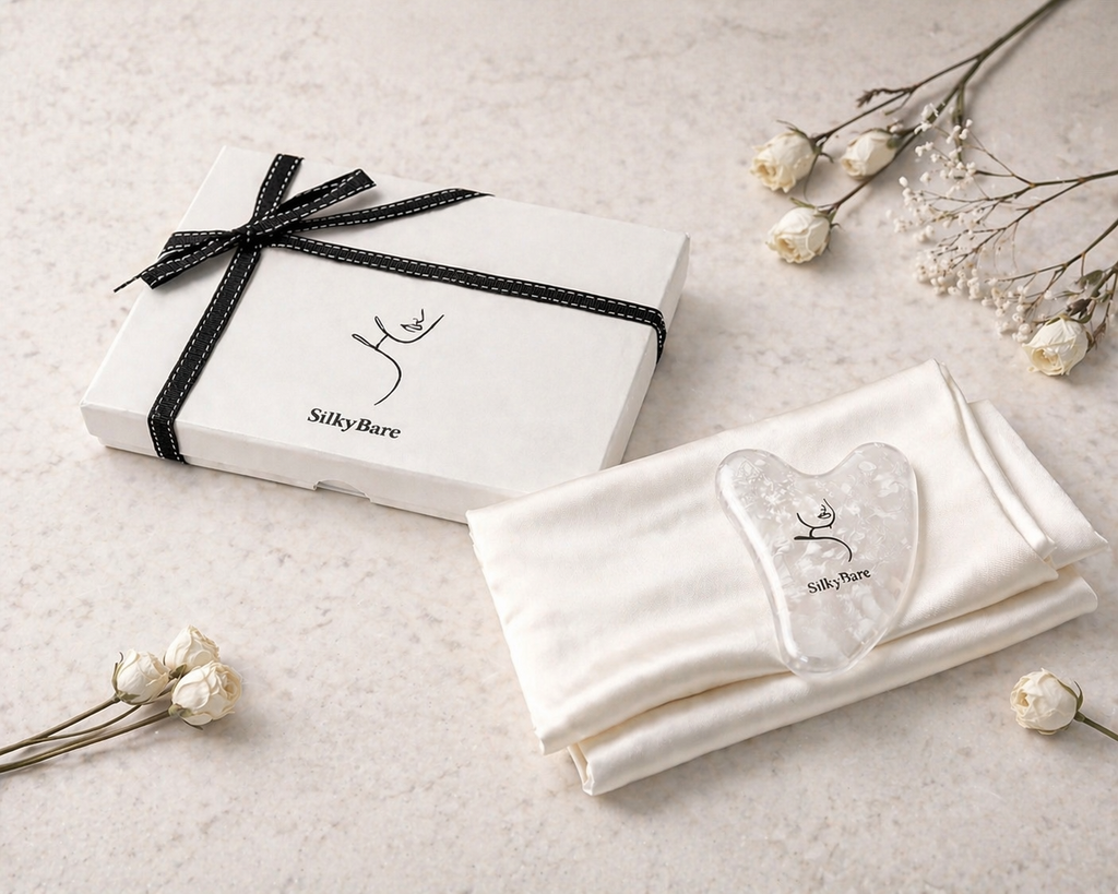 SilkyBare silk pillowcase with giftset